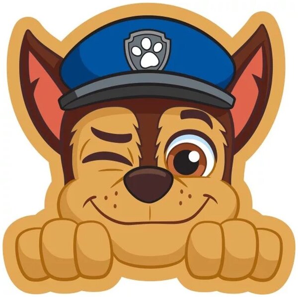 Tvarovaný 3D vankúšik Tlapková patrola - Paw Patrol - motív Chase - 36 x 40 cm