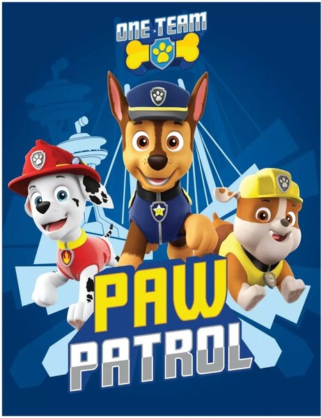 Fleecová deka Labková patrola - Paw Patrol - motív One Team - 100 x 140 cm
