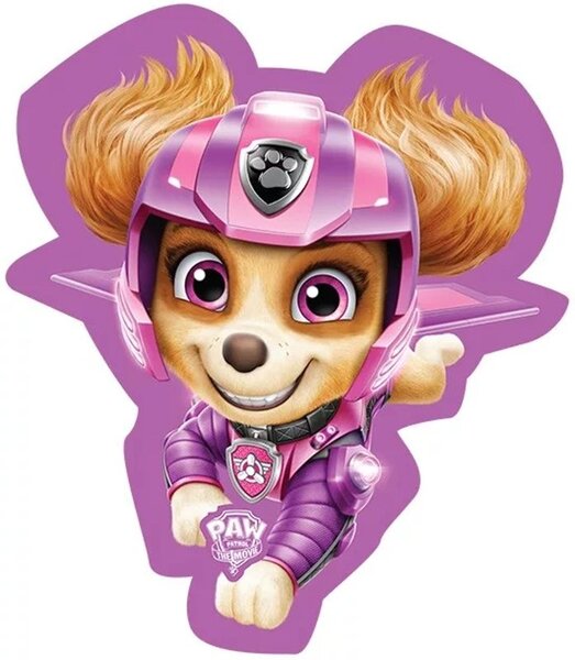 Tvarovaný 3D vankúšik Tlapková patrola - Paw Patrol - motív Skye v akcii - 41 x 34 cm