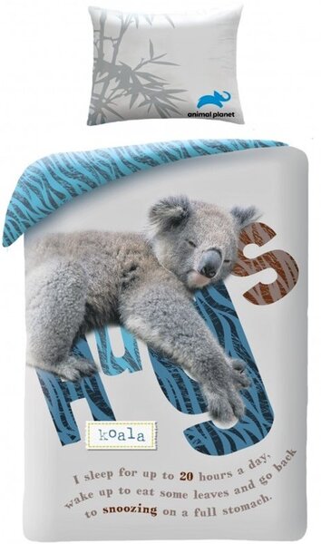 Bavlnené posteľné obliečky Animal Planet - motív Koala - 100% bavlna - 70 x 90 cm + 140 x 200 cm