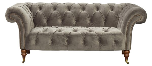 Pohovka Chesterfield Glamour Velvet Dark Grey pre 2 osoby