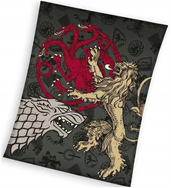 Veľká deka Hra o tróny - motív Pieseň ľadu a ohňa - 150 x 200 cm