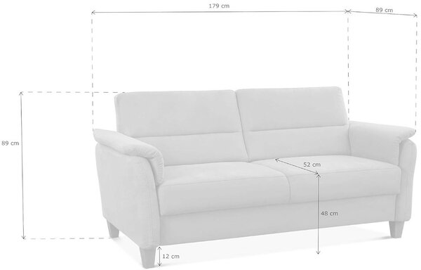 TROJMIESTNA POHOVKA, textil, tmavohnedá Sit & More - Sedačky, Online Only