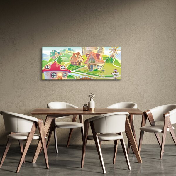 Obraz - Farebné mestečko (120x50 cm)