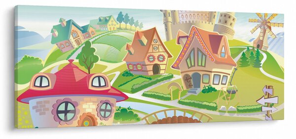 Obraz - Farebné mestečko (120x50 cm)
