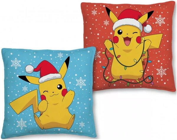 Obojstranný vianočný vankúš Pokémon Pikachu - 40 x 40 cm