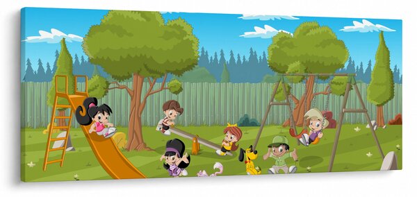 Obraz - Deti na ihrisku (120x50 cm)