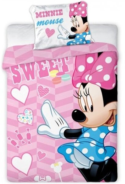 Obliečky do malej detskej postieľky Sweet Minnie Mouse - Disney - 100% bavlna - 100 x 135 cm + 40 x 60 cm