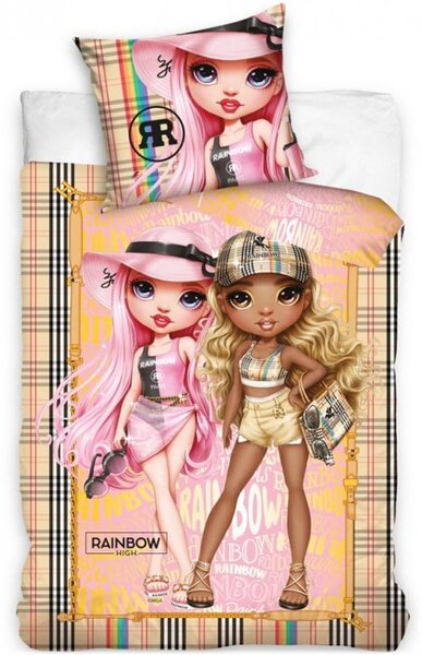 Bavlnené posteľné obliečky Rainbow High - motív Beach fashion - 100% bavlna - 70 x 90 cm + 140 x 200 cm