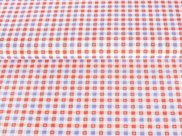 Dekoračná látka Leona LN-028 Červeno-modré káro - šírka 140 cm