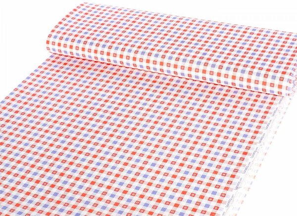 Dekoračná látka Leona LN-028 Červeno-modré káro - šírka 140 cm
