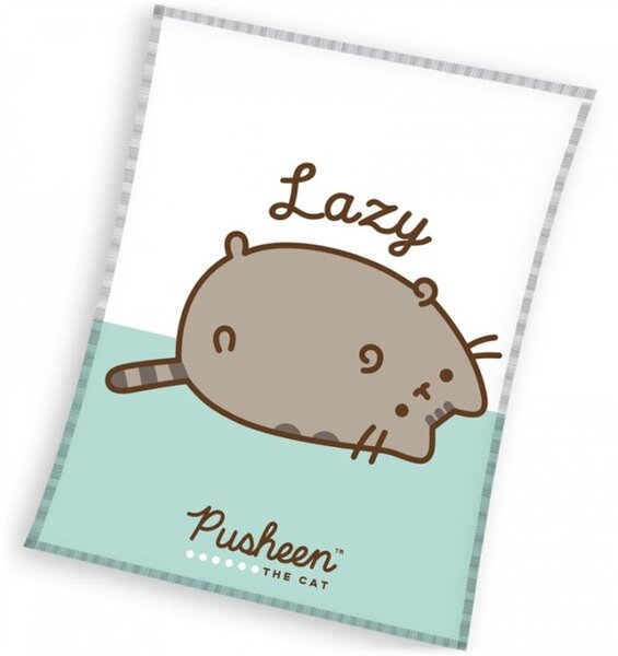 Coral fleece deka Lenivá mačička Pusheen - gramáž 240 g/m² - 130 x 170 cm