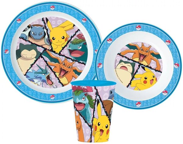 Sada plastového riadu Pokémoni s kelímkom