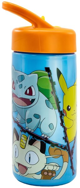 Športová fľaša na pitie Pokémon so slamkou