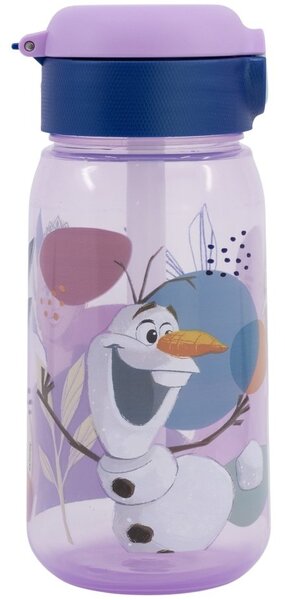 Plastová fľaša na pitie so slamkou a viečkom Ľadové kráľovstvo - Frozen - 510 ml