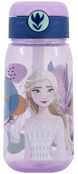 Plastová fľaša na pitie so slamkou a viečkom Ľadové kráľovstvo - Frozen - 510 ml