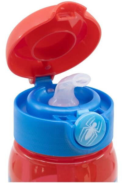 Plastová fľaša na pitie so slamkou a viečkom Spiderman - 510 ml