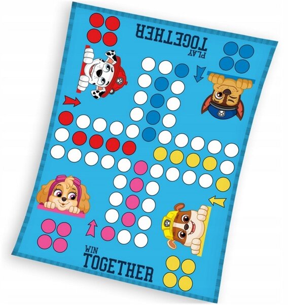 Detská fleece deka Tlapková patrola - Paw Patrol - motív Človeče nehnevaj sa - 130 x 170 cm