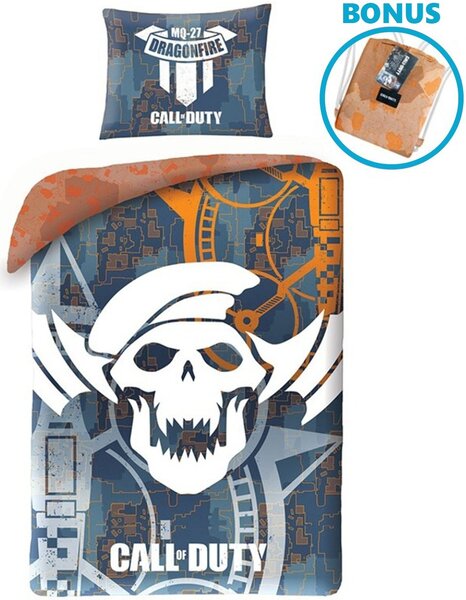 Bavlnené posteľné obliečky Call of Duty - motív Dragonfire - 100% bavlna - 70 x 90 cm + 140 x 200 cm