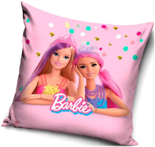 Dievčenský vankúš Barbie - motív Dve princezné - 38 x 38 cm