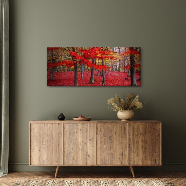 Obraz - Červený les (120x50 cm)