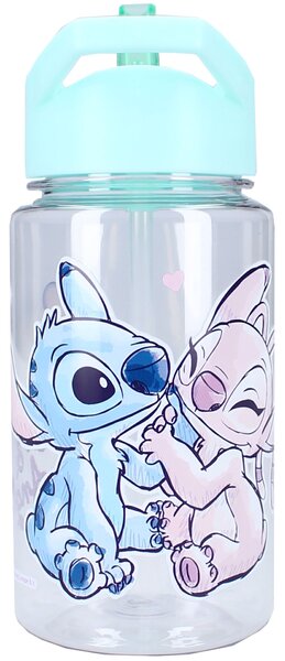 Plastová fľaša na pitie Lilo & Stitch so slamkou - 450 ml