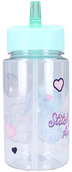Plastová fľaša na pitie Lilo & Stitch so slamkou - 450 ml