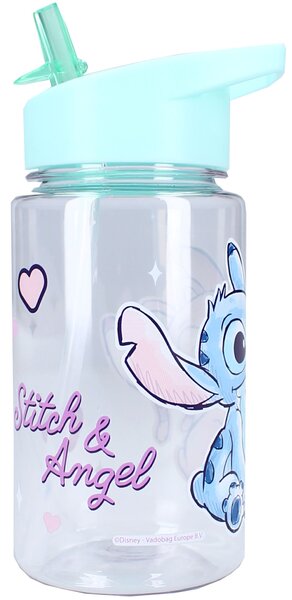 Plastová fľaša na pitie Lilo & Stitch so slamkou - 450 ml