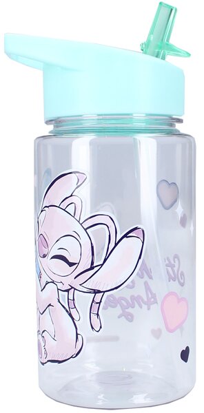 Plastová fľaša na pitie Lilo & Stitch so slamkou - 450 ml