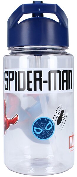 Plastová fľaša na pitie Spiderman so slamkou a uškom - 450 ml