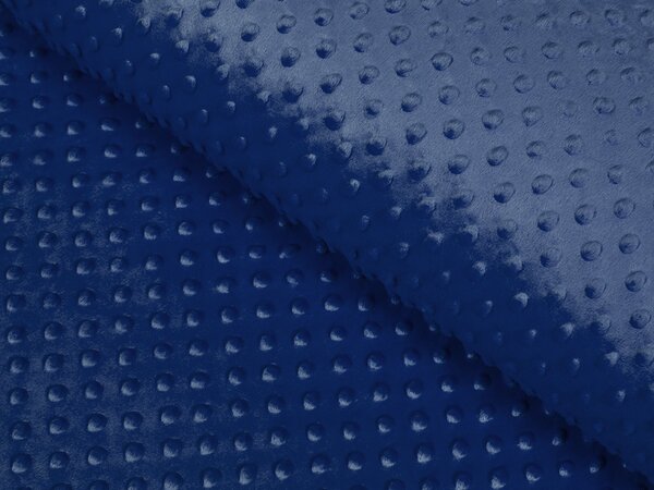 Detská látka Minky 3D bodky MKP-023 Tmavo modrá - šírka 150 cm