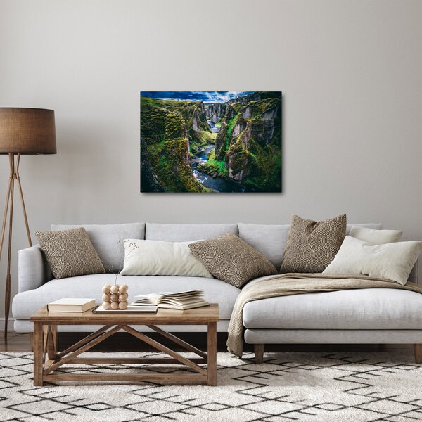 Obraz - Rieka v skalnatom údolí (70x50 cm)