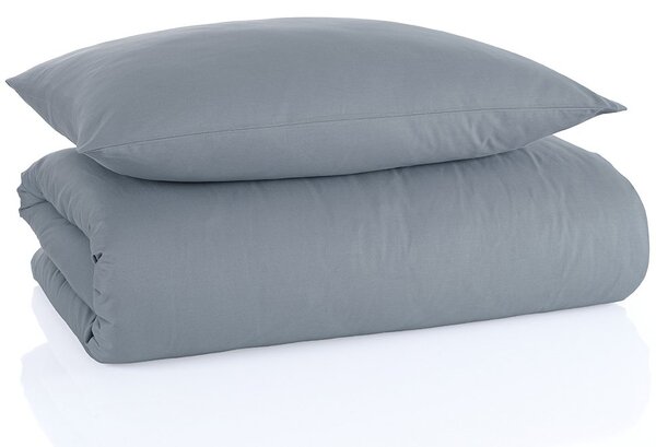 Bavlnené jednofarebné posteľné obliečky BedTex Exclusive Collection - šedé - 100% bavlna - 70 x 90 cm + 140 x 200 cm