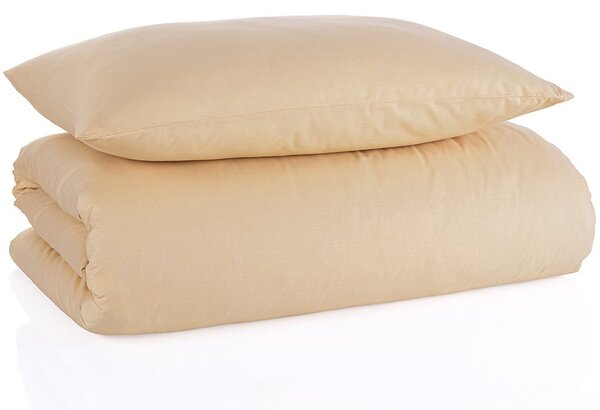Bavlnené jednofarebné posteľné obliečky BedTex Exclusive Collection - béžové - 100% bavlna - 70 x 90 cm + 140 x 200 cm