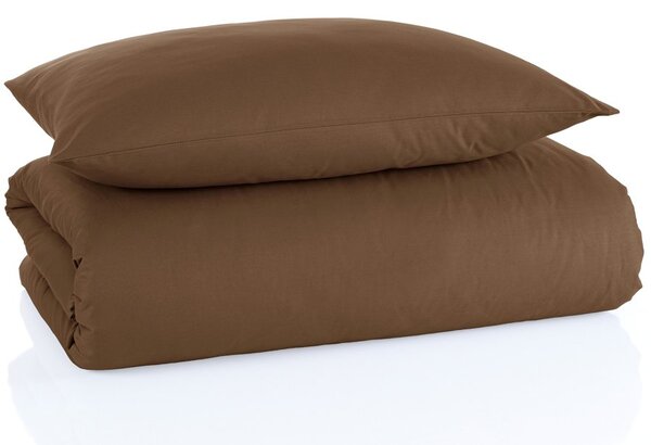 Bavlnené jednofarebné posteľné obliečky BedTex Exclusive Collection - hnedé - 100% bavlna - 70 x 90 cm + 140 x 200 cm