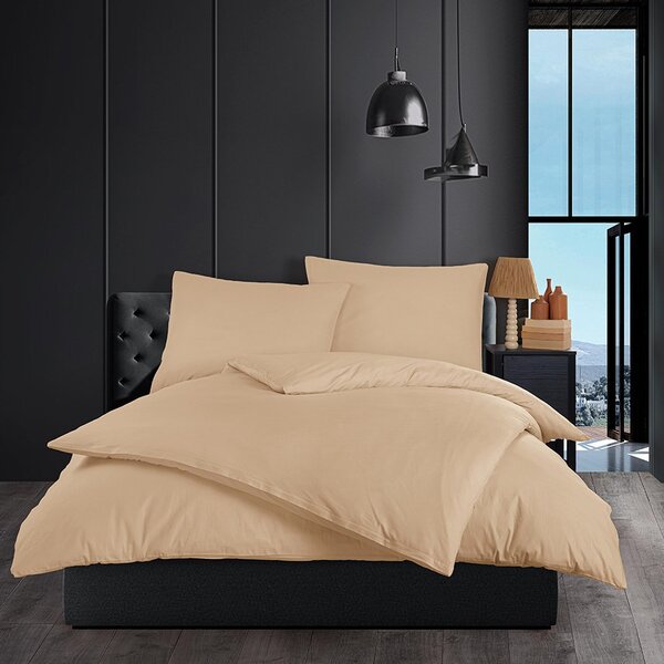 Bavlnené jednofarebné posteľné obliečky BedTex Exclusive Collection - béžové - 100% bavlna - 70 x 90 cm + 140 x 200 cm