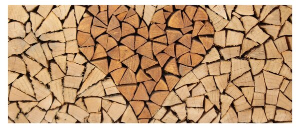 Obraz - Srdce z dreva (120x50 cm)