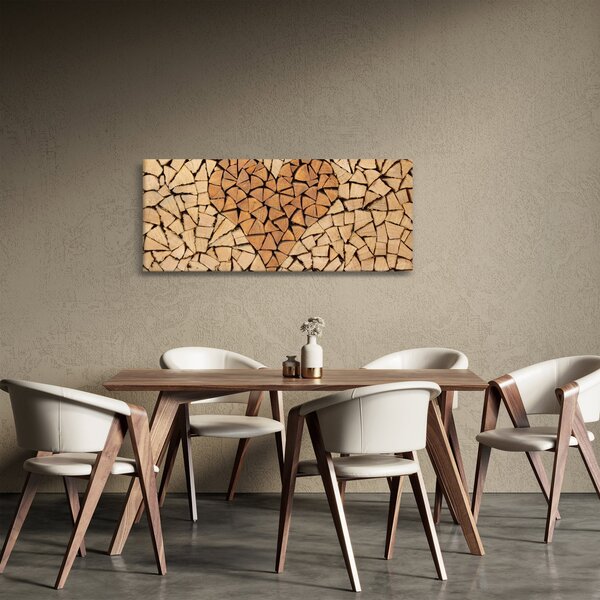 Obraz - Srdce z dreva (120x50 cm)