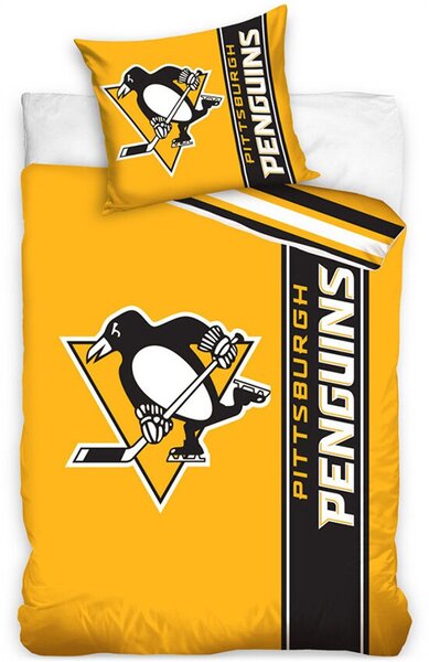 Mikroplyšové posteľné obliečky NHL Pittsburgh Penguins - 70 x 90 cm + 140 x 200 cm