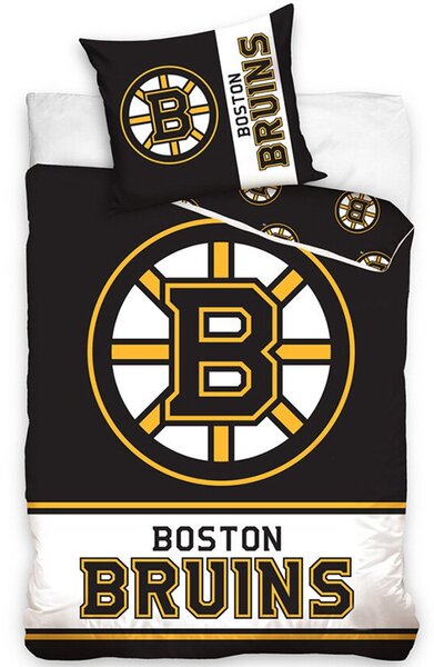 Mikroplyšové posteľné obliečky NHL Boston Bruins - 70 x 90 cm + 140 x 200 cm