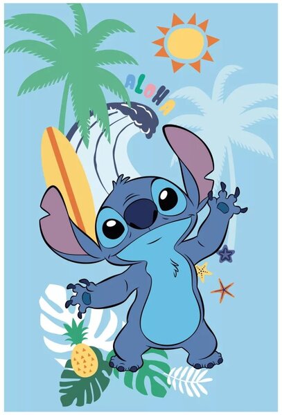 Detská fleecová deka Lilo & Stitch - motív Aloha - 100 x 150 cm