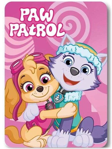 Dievčenská fleecová deka Paw Patrol - motív Skye a Everest - 100 x 140 cm