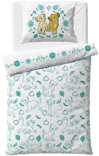 Obojstranné bavlnené posteľné obliečky Leví kráľ – motív Simba a Nala - 100% bavlna - 70 x 90 cm + 140 x 200 cm