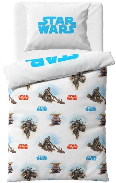 Obojstranné bavlnené posteľné obliečky Star Wars - Hviezdne vojny - motív Baby Yoda - 100% bavlna - 70 x 90 cm + 140 x 200 cm