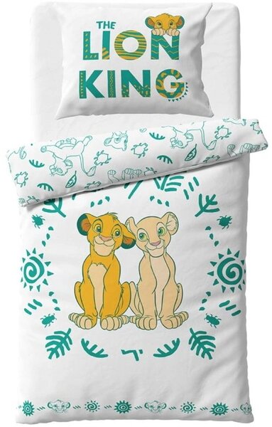 Obojstranné bavlnené posteľné obliečky Leví kráľ – motív Simba a Nala - 100% bavlna - 70 x 90 cm + 140 x 200 cm