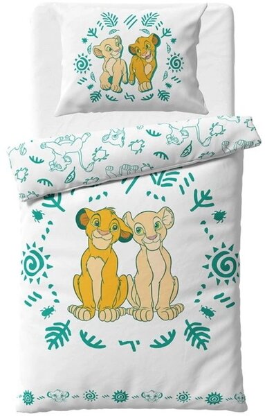 Obojstranné bavlnené posteľné obliečky Leví kráľ – motív Simba a Nala - 100% bavlna - 70 x 90 cm + 140 x 200 cm