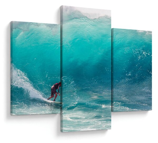 Obraz surferov vo vlnách (90x60 cm)