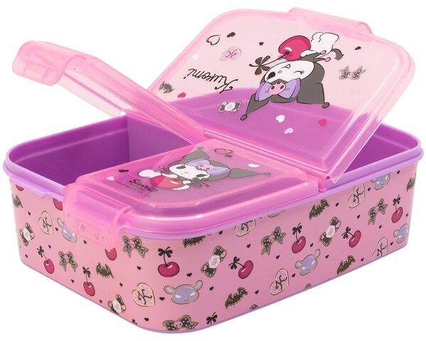 Multibox na desiatu s motívom Kuromi s tromi priehradkami | Bez obsahu BPA