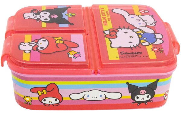 Multibox na desiatu Hello Kitty a priatelia s tromi priehradkami | Bez obsahu BPA