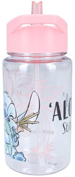 Dievčenská plastová fľaša na pitie Lilo & Stitch so slamkou - 450 ml
